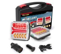 Yinaolan Feux Arrière LED Magnétiques Sans Fil 12V avec Aimant, Set Étanche avec Homologation E-mark E57, Rechargeable Bluetooth