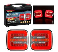 Yinaolan Feux de remorque magnétiques - 12 V 2 pièces Kit de feux de remorque sans fil étanches Feux de freinage arrière Ensemble de clignotants pour caravane tracteur camion van camion RV