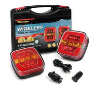 Yinaolan Kit de feux arrière à LED sans fil, aimant pour panneau d'éclairage de remorque 12/24 V - 5 fonctions, étanche, rechargeable avec aimant, certificat E-Mark