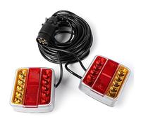 Yinaolan Kit de feux de remorque magnétiques LED 12 V, 2 pièces étanches, feux de freinage arrière, clignotants, avec câble de 7,5 m et prise 7 broches pour caravane, tracteur, camion, camionnette