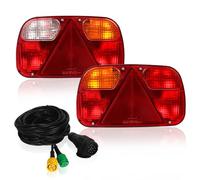 Yinaolan Kit Feux Arrière de Remorque 12V Éclairage De Freinage pour Camion Kit de Câblage Lampe Indicatrice Avec Prise 13 Broches Connecté et Câble de 5 Fils Long de 5,5m Approprié Caravane ou Camion