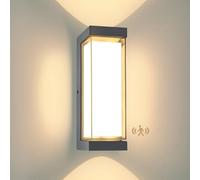 YindaLux 24W Lampe d'extérieur avec détecteur de Mouvement Anthracite, IP65 3000LM Applique Murale Intérieur/Extérieur, 3000K LED Lampe d'extérieur Moderne, Applique Murale en Aluminium pour Entrée