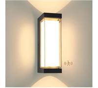 YindaLux 24W LED Lampe d'extérieur avec détecteur de Mouvement, IP65 3000LM Applique Murale Intérieur/Extérieur, 3000K Lampe d'extérieur Moderne, Lampe d'extérieur en Aluminium pour Terrasse, Noir