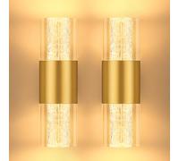 YindaLux Applique Murale Intérieur 4W 400LM, LED Moderne Applique tactile 2700K 3000K 4000K, Veilleuse Gradable pour chambre couloir salon escaliers, 2 Packs Or