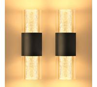 YindaLux Applique Murale Intérieur 4W 400LM, LED Moderne Applique tactile 2700K 3000K 4000K, Veilleuse Gradable pour chambre couloir salon escaliers, 2 Packs Noir