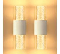 YindaLux Applique Murale Intérieur 4W 400LM, LED Moderne Applique tactile 2700K 3000K 4000K, Veilleuse Gradable pour chambre couloir salon escaliers, 2 Packs Blanc