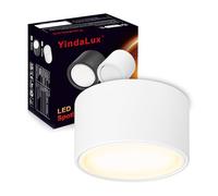 YindaLux Lot de 1 LED Spot en Saillie Blanc 220-240V Ø95x55mm Plafonnier Incluse ampoule GX53 6W Blanc chaud 3000K 660LM Plafonnier Spot LED Luminaire Apparent avec spot à grande surface lumineuse