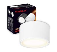 YindaLux Lot de 1 LED Spot en Saillie Blanc 220-240V Ø95x55mm Plafonnier Incluse ampoule GX53 6W Blanc neutre 4000K 660LM Plafonnier Spot LED Luminaire Apparent avec spot à grande surface lumineuse
