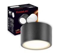 YindaLux Lot de 1 LED Spot en Saillie Noir 220-240V Ø95x55mm Plafonnier Incluse ampoule GX53 6W Blanc neutre 4000K 660LM Plafonnier Spot LED Luminaire Apparent avec spot à grande surface lumineuse