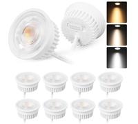 YindaLux Lot de 10 module LED Dimmable ø50x23mm pour spots encastrables 4.9W 500LM 3CCT Blanc chaud 3000K Blanc naturel 4000K Blanc froid 6500K Le module étanche IP44 38° remplace ampoules GU10 MR16