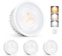 YindaLux Lot de 4 Modules LED 230V Dimmables, Extra Plats Ø50x23mm, 5W 500LM IP44, Angle 38°, Remplacement GU10/MR16, 3 Couleurs 2700K/4000K/6500K, pour Spot Encastrable