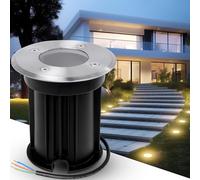 YindaLux Spot Encastrable Exterieur au sol pour GU10 203V, IP67 Étanche Spot LED Encastrable Exterieur pour terrasse, jardin, trottoir, terrasse, allée, pelouse, Rond, Noir(sans ampoule)