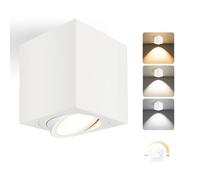 YindaLux Spot LED en saillie Dimmable, Spots de Plafond Orientable Ø80x84mm, Contient un module LED 230V, 3000K/4000K/6500K Aluminium Plafonnier Salle de bain, Moderne Carré Blanc Spot 1PCS