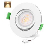 YindaLux Spot led encastrable 230V 5W 550LM Pivotant à 45° IP44 GU10 Spots de plafond 2700K Blanc chaud LED Spots 68mm Trou Spot encastrable pour salle de bain salon Blanc, Lot de 1, Non dimmable
