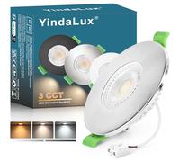 YindaLux Spot LED Encastrable 7W 700LM Spots de plafond IP65 Spot salle de bain, Blanc Chaud 2700K Blanc Neutre 4000K Blanc Froid 6000K Réglable, Trou Φ60-75mm, AC220-240V, Lot de 1, Nickel