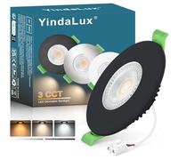 YindaLux Spot LED Encastrable 7W 700LM Spots de plafond IP65 Spot salle de bain, Blanc Chaud 2700K Blanc Neutre 4000K Blanc Froid 6000K Réglable, Trou Φ60-75mm, AC220-240V, Lot de 1, Noir