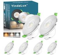 YindaLux Spot LED Encastrable 7W 700LM Spots de plafond IP65 Spot salle de bain, Blanc Chaud 2700K Blanc Neutre 4000K Blanc Froid 6000K Réglable, Trou Φ60-75mm, AC220-240V, Lot de 6, Nickel