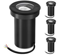 YindaLux Spot led encastrable exterieur orientable pour GU10 230V, IP67 étanche Spots de sol extérieurs, Lampe de sol ronde pour Pelouse, Cour, Noir(sans ampoule)