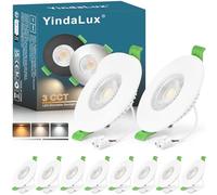 YindaLux Spot LED Encastrable Extra Plat 7W 700LM Spots de plafond IP65 Spot salle de bain, Blanc Chaud 2700K Blanc Neutre 4000K Blanc Froid 6000K Réglable, Trou Φ60-75mm, AC220-240V, Lot de 10, Blanc