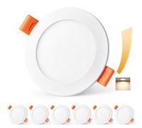 YindaLux Spots Encastrables LED 230V, Dimmables, 4000K, Blancs, Lot de 6 | 5W, Découpe Ø65-75mm, Extra Plat 25mm, IP44 Étanche, Blanc Naturel Spots de Plafond, pour Salle de Bains, Cuisine, Salon