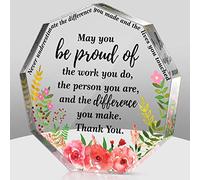 Yinder Cadeau de remerciement pour femme, cadeau de Noël pour enseignante, collègue, médecin, infirmière, départ d'emploi, cadeau d'adieu pour patron, personnel, décoration de bureau (Nonagon)