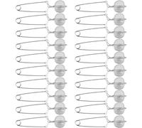 Yinder Lot de 20 infuseurs à thé en acier inoxydable avec poignée en métal Argenté