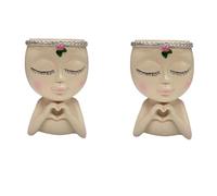 Yindhgdr 2 Pièces Face Planter Joli Pot Décoratif en Résine pour Succulentes et Fleurs comme Illustré Face Planter