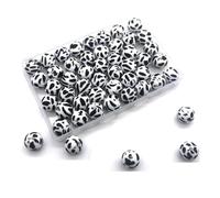Yindhgdr 50 Pièces de Perles en Silicone de 15 mm en Vrac pour Porte-Clés en Vrac pour Stylo, Collier, Bracelet, Lanière, Rendant, Facile à Installer, Facile à Utiliser B