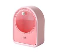 Yindhgdr Boîte de Rangement sans Poinçon, Organisateur Mural, Adhésif Rabattable, Support pour Coton-Tige Cosmétique, Maison Rose