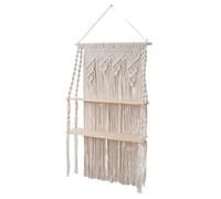 Yindhgdr Étagères murales suspendues en macramé bohème flottant pour plantes, photos, étagère en bois pour chambre à coucher, salon, salle de bain