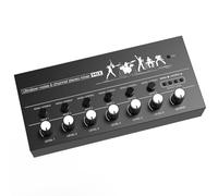 Yindhgdr Mélangeur Audio 6 Canaux Mélangeur de Ligne à Très Faible Bruit Mélangeur Stéréo à Opération Facile pour Guitares, Claviers Basses et Mixage de Scène