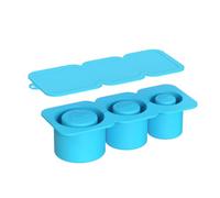 Yindhgdr Moule à Glace pour Tasses, Machine à Glaçons en Silicone avec Couvercle pour Fabriquer 3 Moules à Glace à Cylindre Creux, et Facile à Installer, Bleu