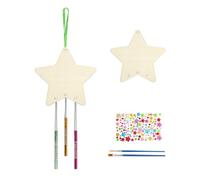 Yindhgdr Ornements de Carillon à Vent pour Enfants Bricolage Peint Pendentif de Décoration D'Activité Artistique de Fête d'anniversaire, Ensemble D'Étoiles