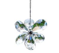 Yindhgdr Pendentif en Cristal Attrape-Soleil Transparent, Pendentif Fleur à Six Feuilles, Pendentif, Installation Facile