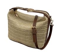 Yindhgdr Sac à Bandoulière en Paille Tendance et Sac à Main Polyvalent à Bandoulière Patchwork Marron
