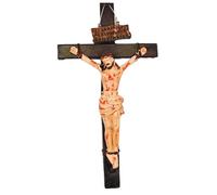 Yindhgdr Statue de Crucifix de Jésus, Croix Murale à Suspendre, Décoration de Jésus-Christ Catholique, Décoration de Maison, Collection Religieuse, Résine Facile à Installer