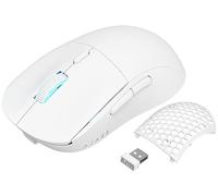YINDIAO AJAZZ AJ199 Souris de Jeu sans Fil,Capteur Optique Pixart PAW3395,26000DPI,Ultra-légère (59g),2,4Ghz,1ms,Filaire USB C,6 Boutons Programmables,Batterie Longue Durée,Pieds PTFE,PC/Mac - Blanc
