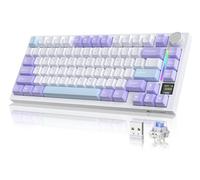 YINDIAO ATTACK SHARK X820 Ultra Gasket Clavier Mécanique avec écran TFT et Knob, Disposition ANSI 75%, 2,4GHz/BT/Filaire, 5 Mousses Insonorisantes, Hot-Swap, pour PC, MAC (Violet, Shark Switch)