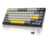 YINDIAO ATTACK SHARK X820 Ultra Gasket Clavier Mécanique avec écran TFT et Knob, Disposition ANSI 75%, 2,4GHz/BT/Filaire, 5 Mousses Insonorisantes, Hot-Swap, pour PC, MAC (Noir, Shark Switch)