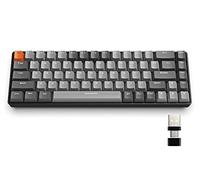 YINDIAO K68 60% Clavier de Jeu Mécanique sans Fil,Bluetooth 5.0/2.4Ghz Mini Clavier Compact 68 Touches avec Récepteur Double Mode,échangeable à Chaud,Interrupteur Rouge,pour PC,Mac,PS4 (Gris Clair)