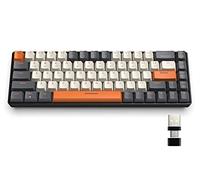 YINDIAO K68 60% Clavier de Jeu Mécanique sans Fil,Bluetooth 5.0/2.4Ghz Mini Clavier Compact 68 Touches avec Récepteur Double Mode,échangeable à Chaud,Interrupteur Rouge,pour PC,Mac,PS4 (Crépuscule)