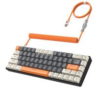 YINDIAO T8 60% Clavier de Jeu Mécanique,Clavier à Disposition Compacte TKL 68 Touches,Rétro-éclairé 18 RVB,Commutateurs Brun,Anti-ghosting,Câble USB-C Spiralé Pro,pour PC,Mac,PS4 -Milk Shake