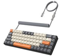 Yindiao T8 Mini Clavier de Jeu 60%, 68 Touches avec rétroéclairage RVB 18 Chroma, Interrupteur Bleu, câble de Clavier spiralé USB C, pour PC, Ordinateur Portable, Mac, PS4, Xbox-Gris foncé