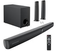 Yinet-EU Barre de Son avec Caisson de Basses pour appareils TV, Barre de Son Amovible 2 en 1, 120 W, 3 Modes, Compatible avec Bluetooth 5.3/Arc/Opt/AUX pour TV, PC, Jeux, projecteur, 1 Pack