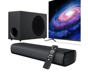 Yinet-EU Barre de Son pour TV avec 5.9'' Big Powerful 110W Subwoofer, Enceintes TV aux Deep Bass, Bluetooth 5.3/Arc/Opt/AUX Connectivité, Système de Son Surround pour PC/Gaming/Projectors/Gift, 1Set