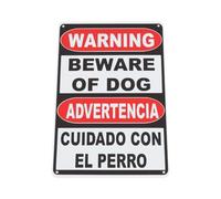 YINETTECH 1 panneau d'avertissement en aluminium avec inscription « Beware of Dog » - Bilingue espagnol anglais - Panneau d'avertissement extérieur pour propriétaires d'animaux de compagnie et