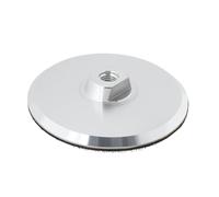 YINETTECH 1 tampon en aluminium de 12,7 cm M14 avec crochet et boucle arrière de polissage pour meuleuse d'angle, polissage de pierre, 125 mm, argent