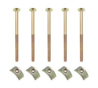 YINETTECH 16 Jeux Boulons de Connexion de Meubles M6 Rondelles Filetées Demi-lune pour Lit Superposé Lit de Bébé Table Chaise Planche 100mm