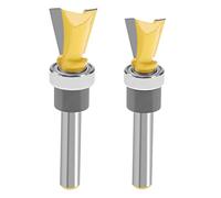 YINETTECH 2pcs Fraises à Queue d'aronde 1/4 pouce Queue d'aronde Joint Routeur avec Roulement Outils de Fraise à Bois pour Contreplaqués Feuillus Résineux MDF