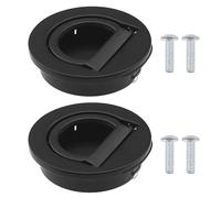 YINETTECH 2pcs Poignées Encastrées en Alliage de Zinc Anneau Affleurant Tire avec des Vis Bouton de Porte Invisible pour Porte de Casier Armoire Bateau Yacht Trappe de Plancher de Voiture 40mm OD